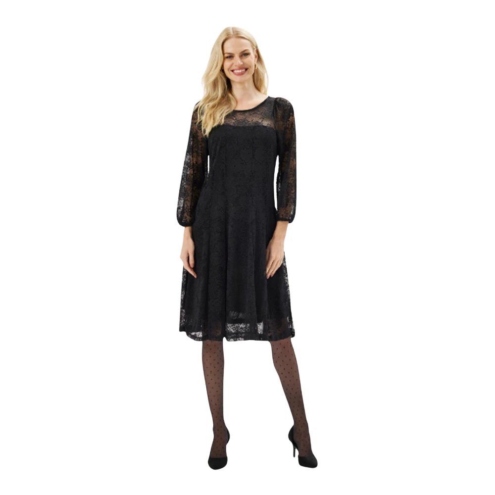 IN Front Elegante Kantjurk in Zwart Black Dames