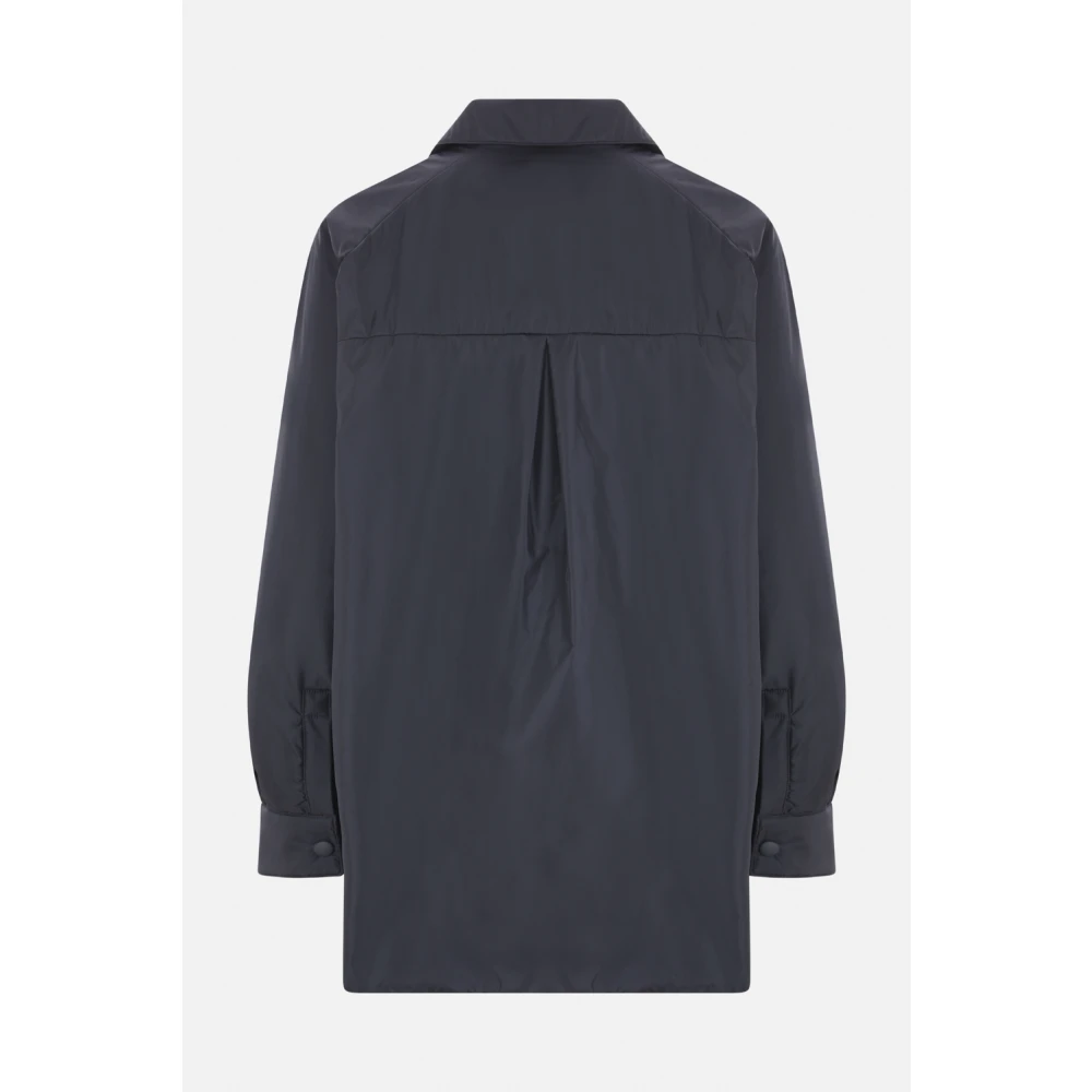 Aspesi Blauwe Nylon Thermore Overhemdjasje Blue Dames