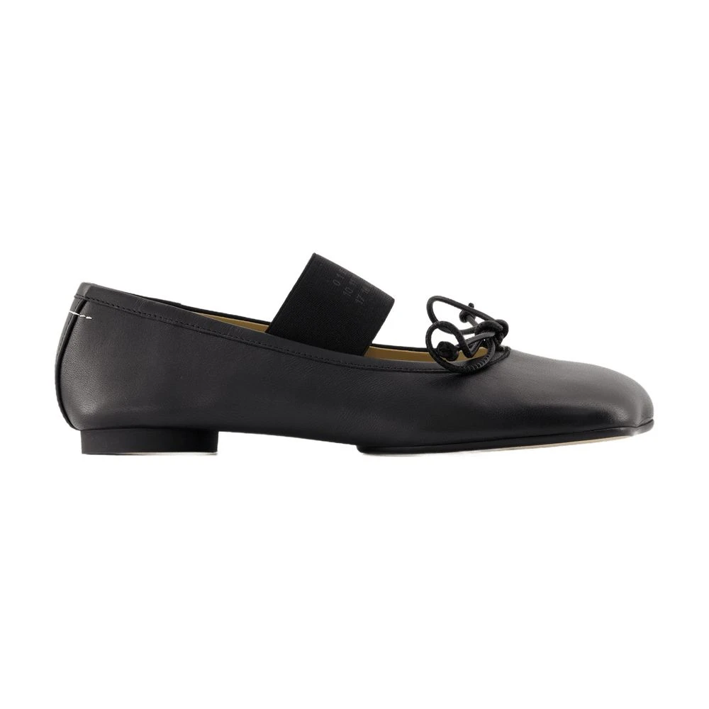 Mm6 Maison Margiela Women's Black Ballerina Shoes, 7 Uk, Anatomic Numeric Ballerinas