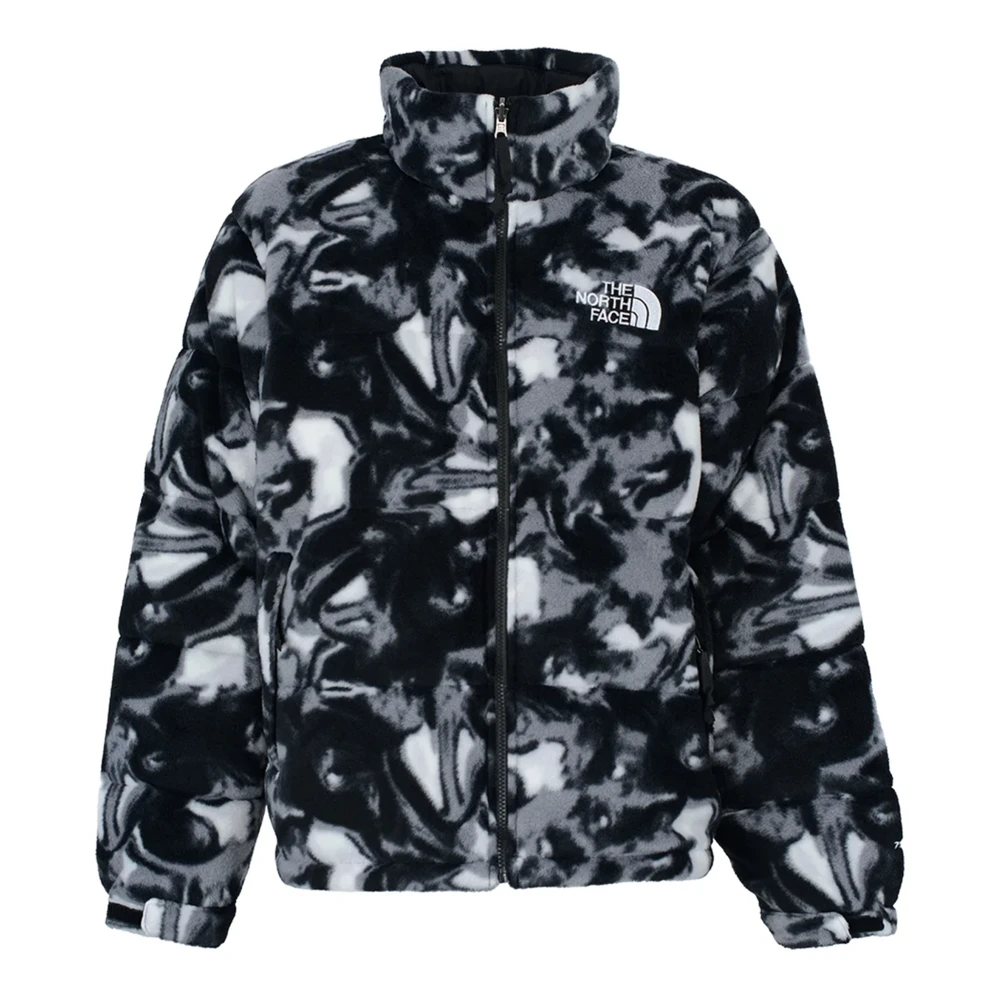 The North Face Grafische Zwarte Gewatteerde Jas Gray Heren
