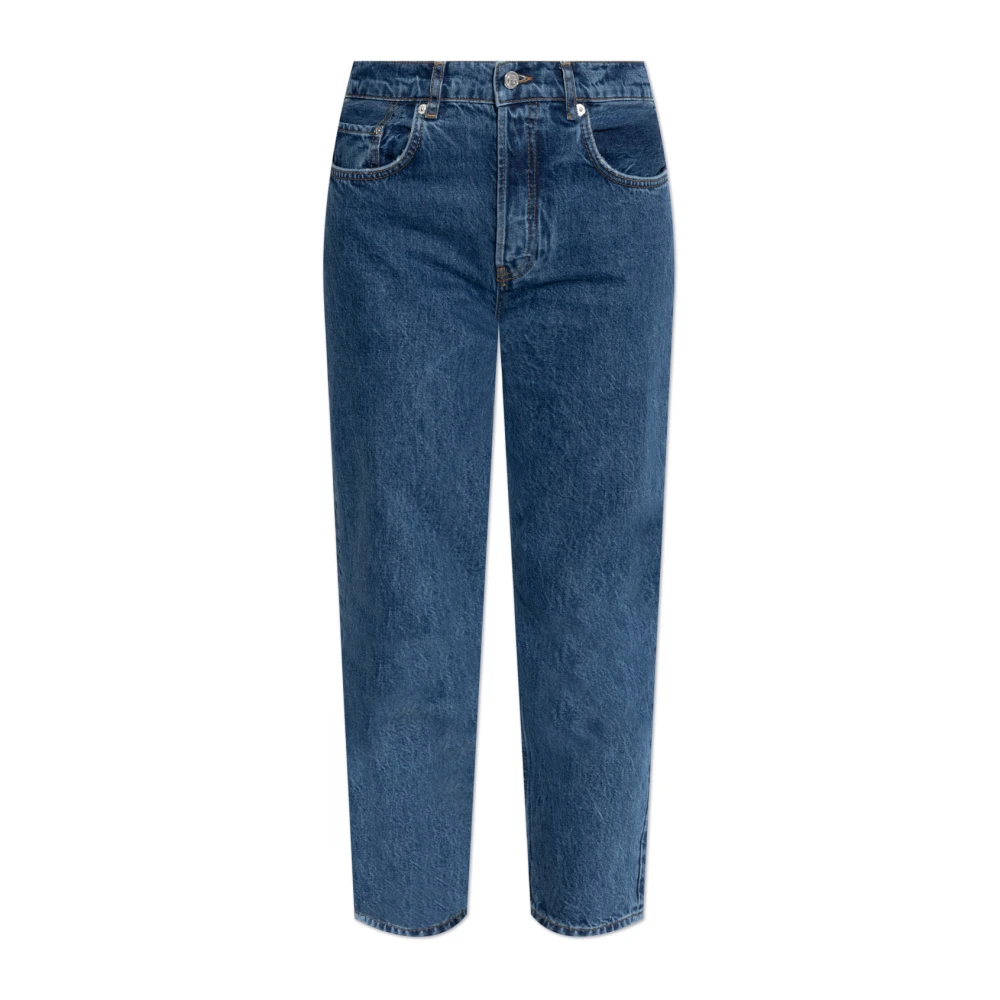 Anine Bing Women's Blue High-Waisted Jeans - Straight Fit Jeans - W32 - Jeans