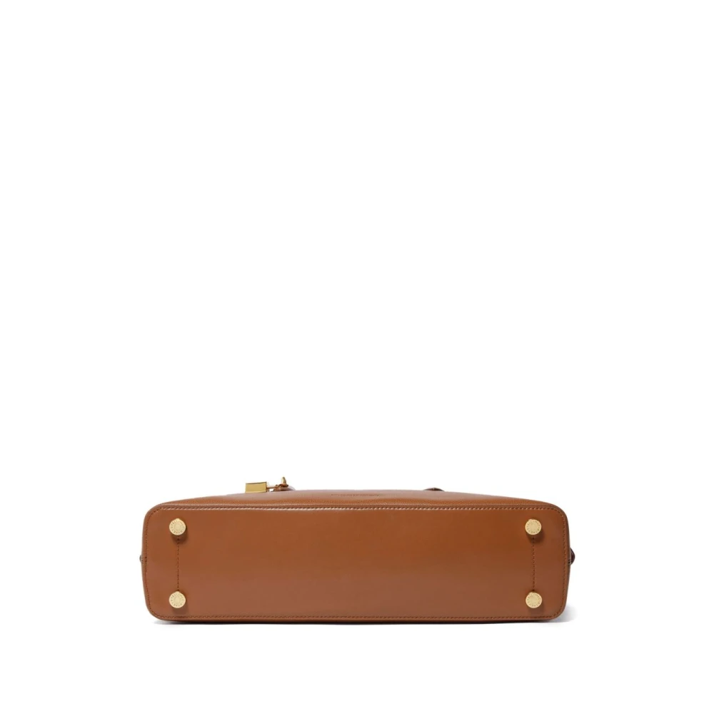 Stella Mccartney Bruine Leren Tassen met Hangslot Detail Brown Dames