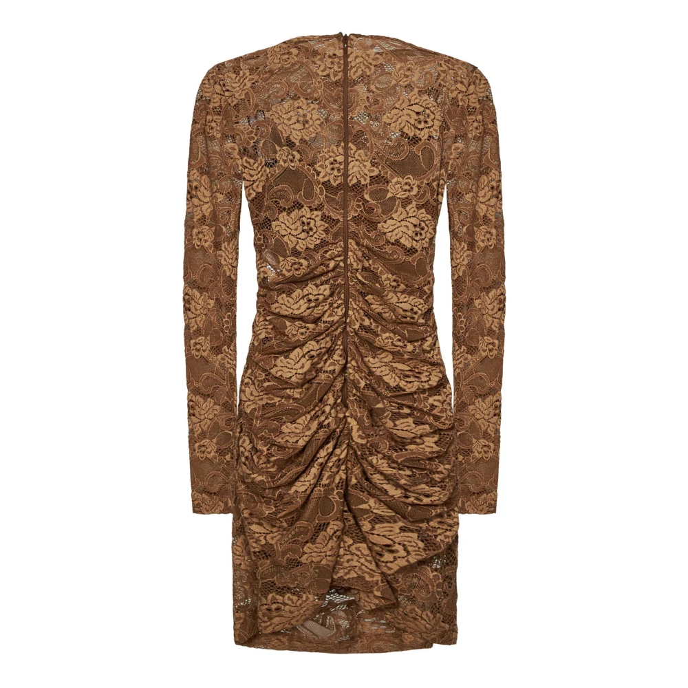 Dolce & Gabbana Beige Bloemenkanten Jurk Brown Dames