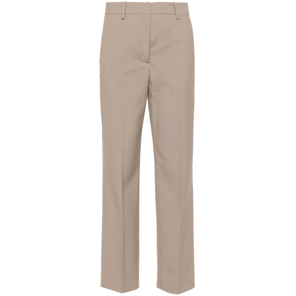 By Malene Birger Taupe Bruine Gestreepte Straight Leg Broek By Herenne Birger Brown Dames