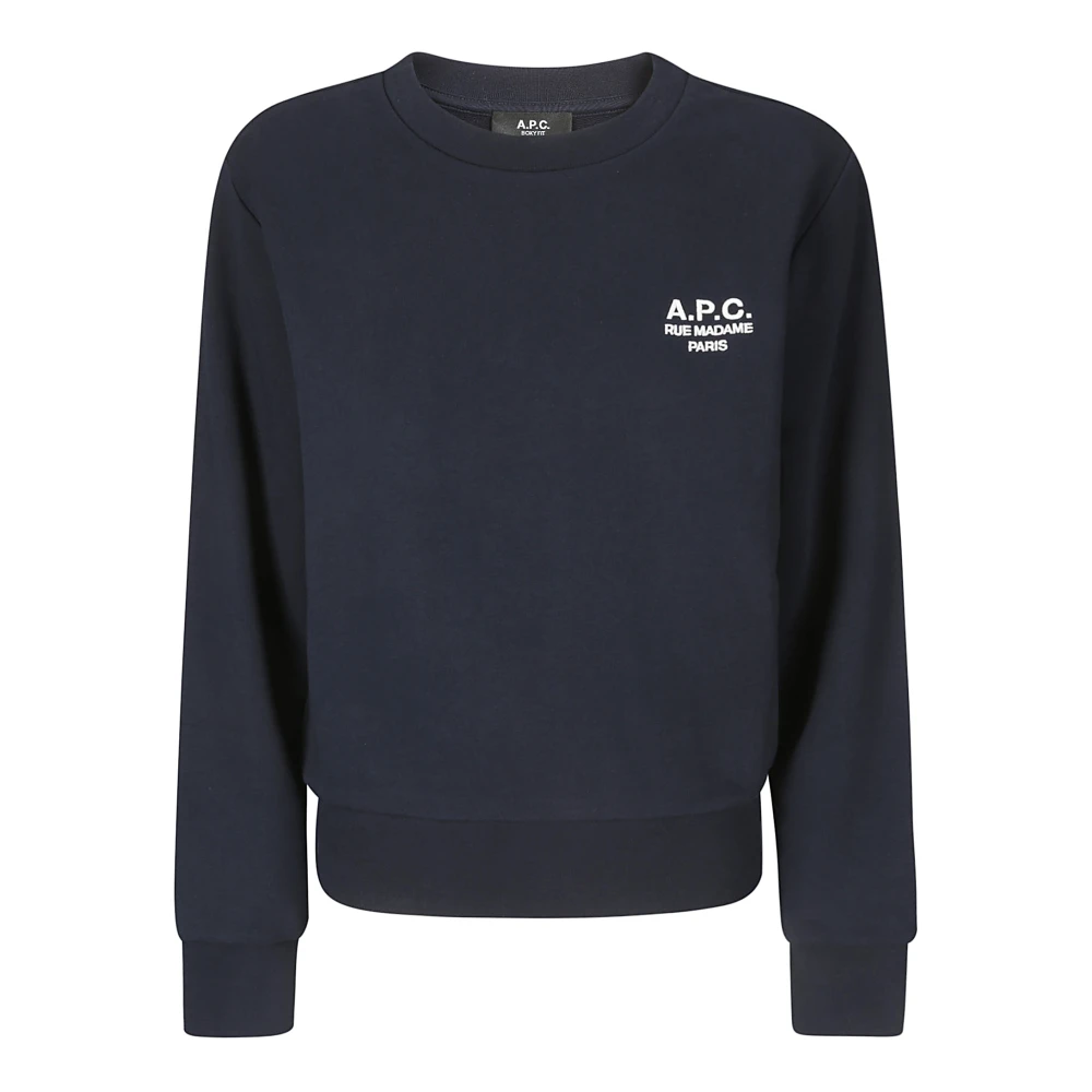A.p.c. Blauwe Boxy Fit Sweatshirt met Geborduurd Logo Blue Dames