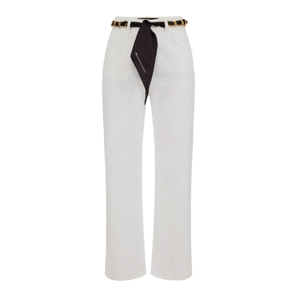 Elisabetta Franchi Cropped Trousers White Dames
