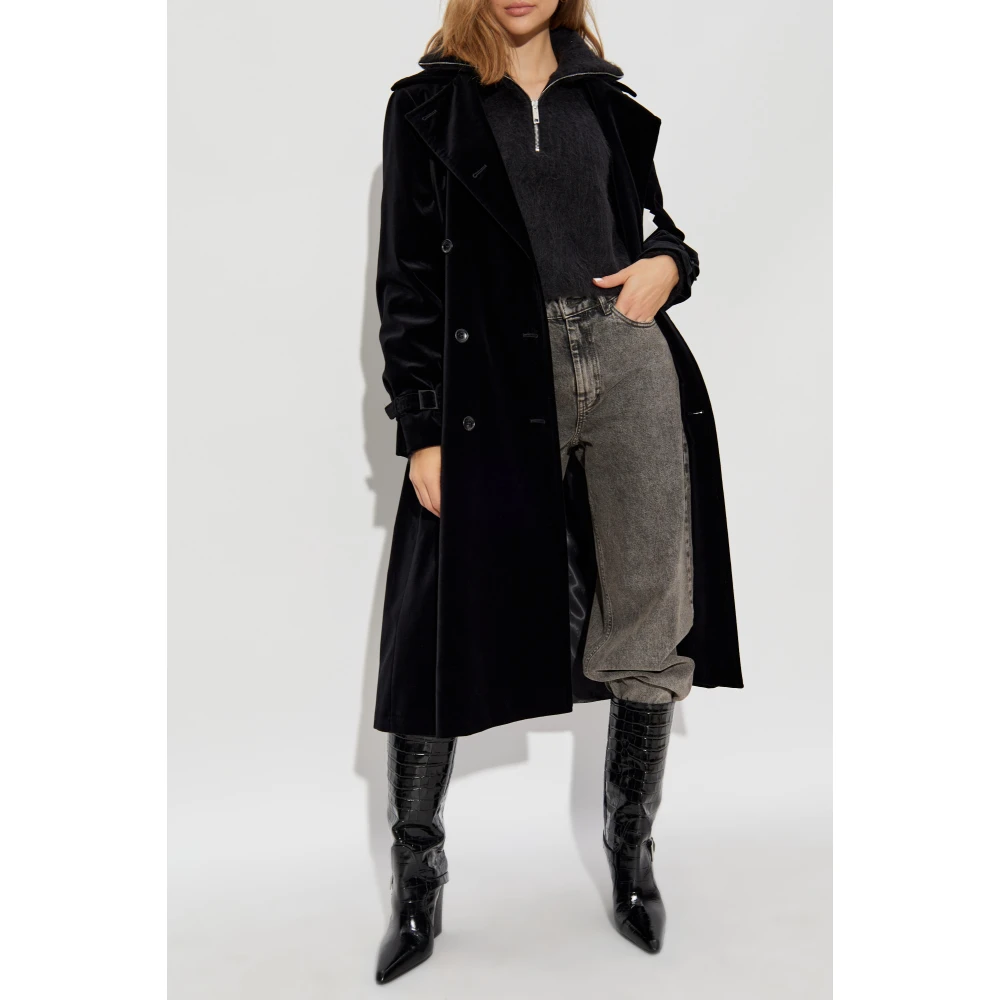 Max Mara Fluwelen jas Lana Black Dames