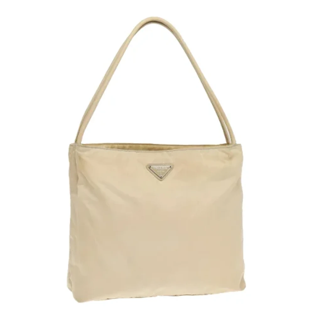 Prada Vintage Pre-owned Nylon prada-bags Beige Dames