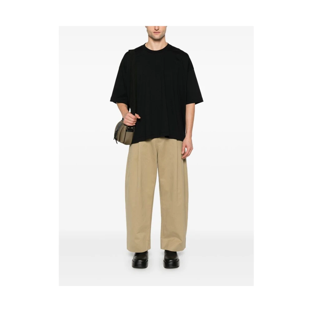 Studio Nicholson Zwart Crew Neck T-shirt Black Heren