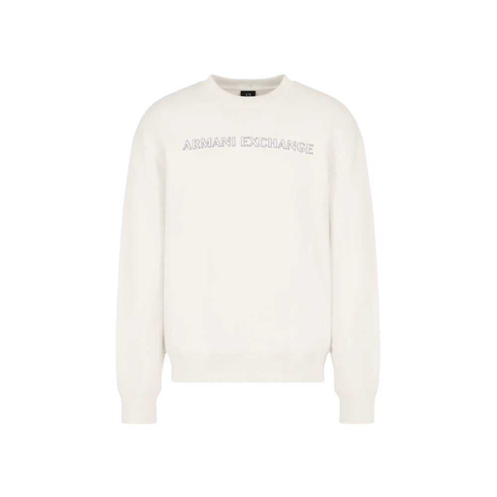 Armani Exchange Witte trui met logo print White Heren