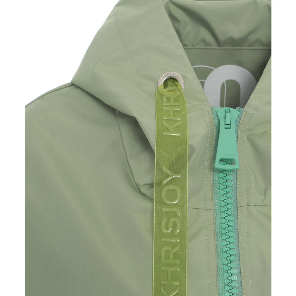 Khrisjoy Groene Windbreaker Jas met Capuchon Green Dames