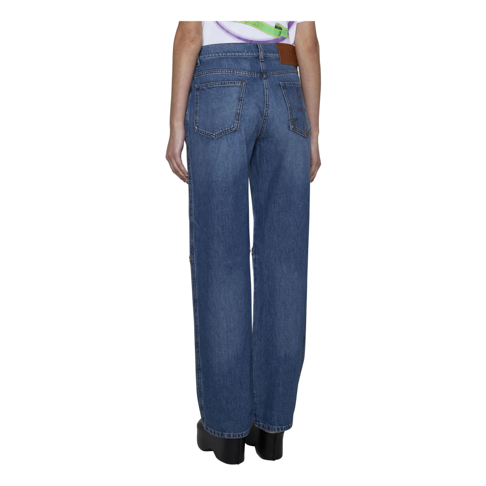 JW Anderson Blauwe Cut Out Bootcut Jeans Blue Dames