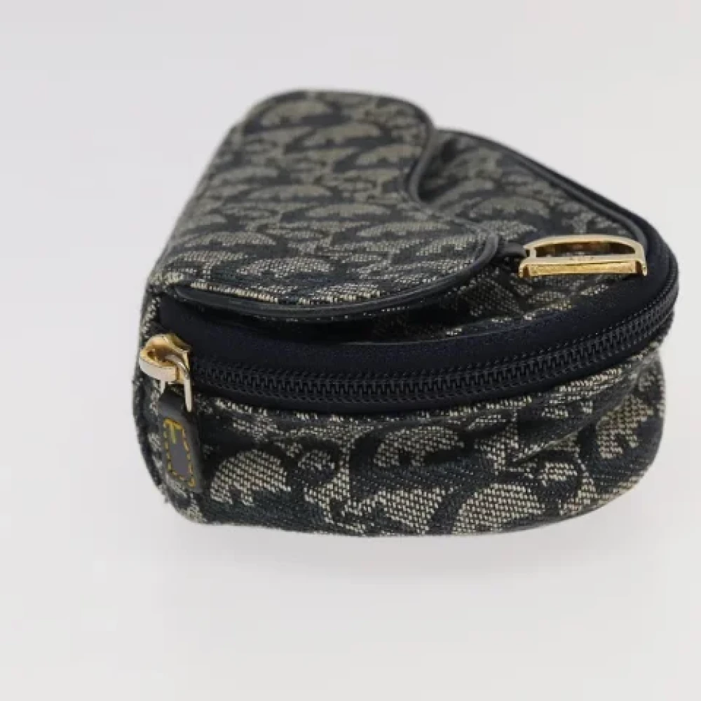 Dior Vintage Pre-owned Canvas clutches Black Dames