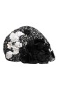 chapeau-cloche-noir-blanc-floral