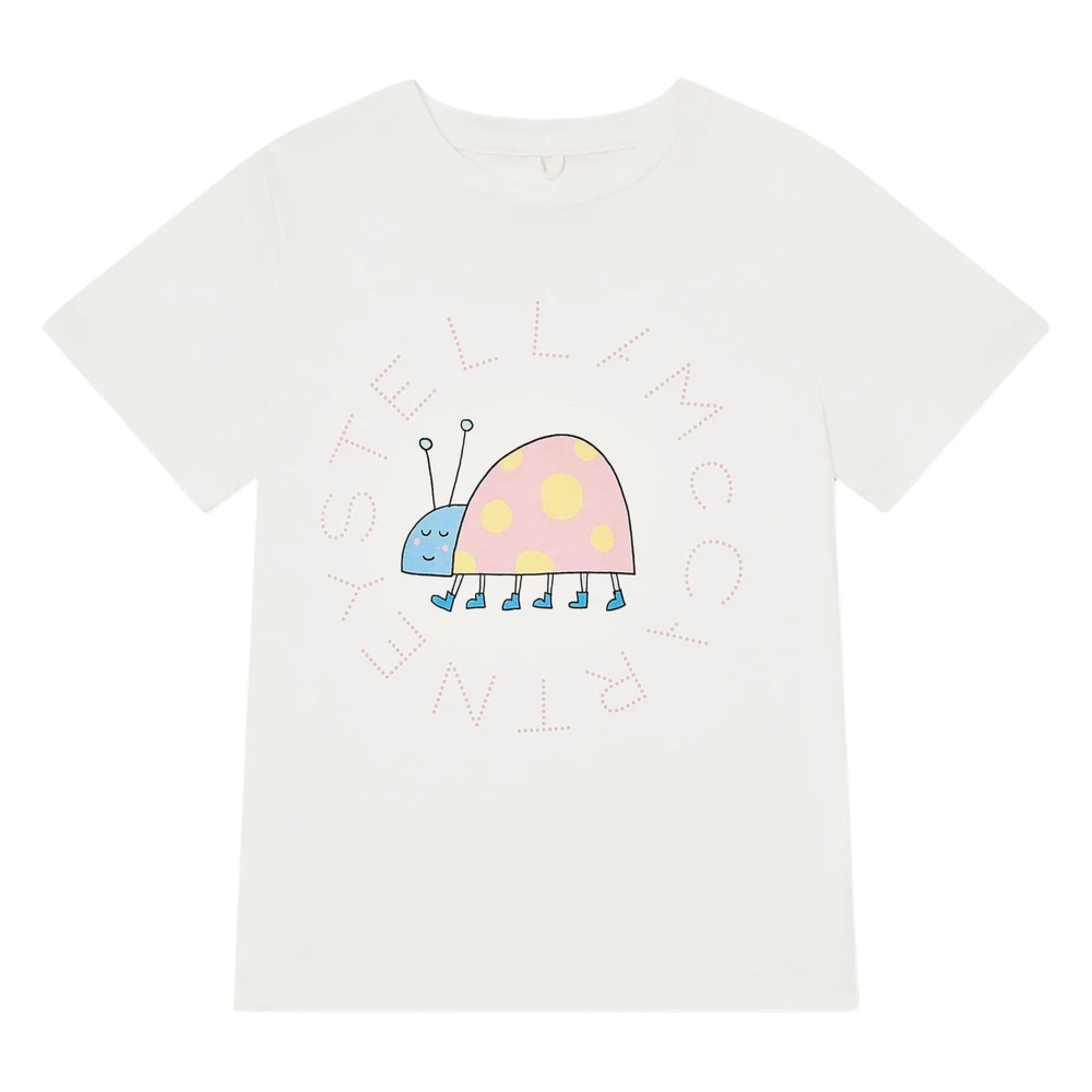 Stella Mccartney Unisex Kids White Kids Short Sleeve T-Shirts, 8 Y, Ladybird Graphic T-Shirt