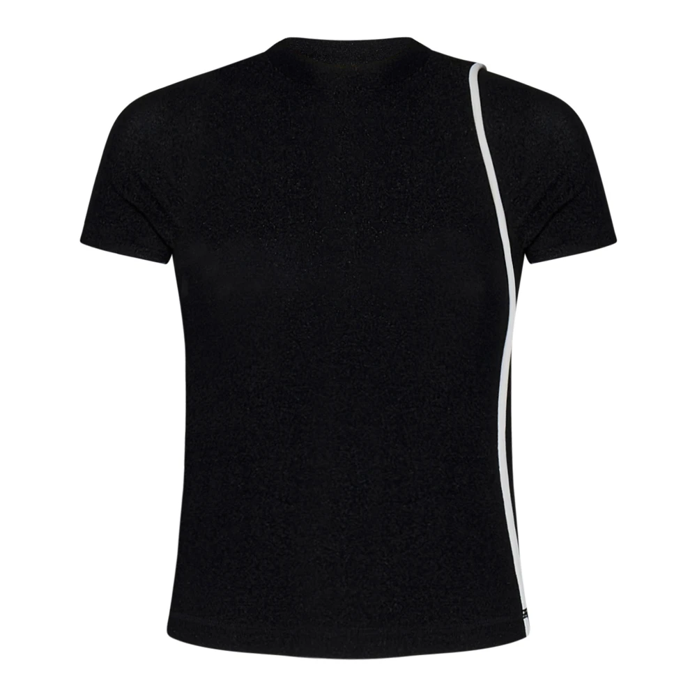 Ottolinger Zwarte Ribgebreide T-shirts en Polos Black Dames