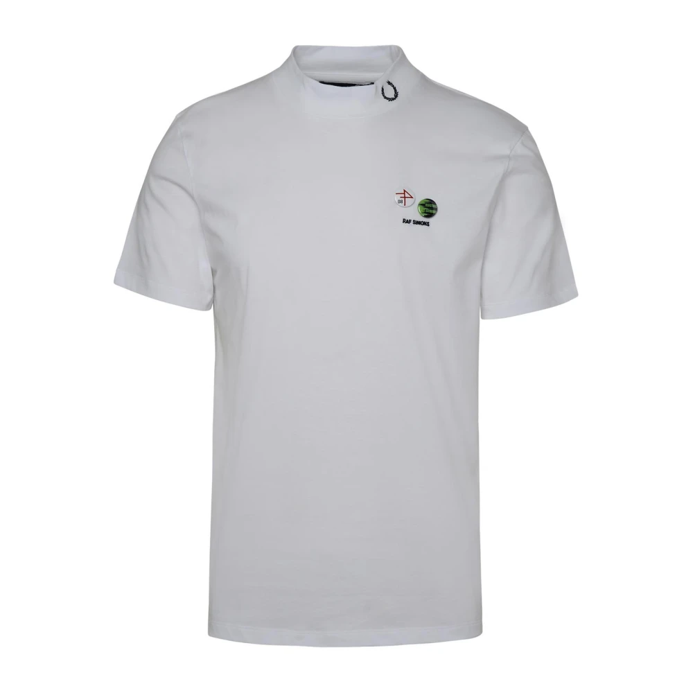Fred Perry Witte katoenen T-shirt met logo borduursel White Heren