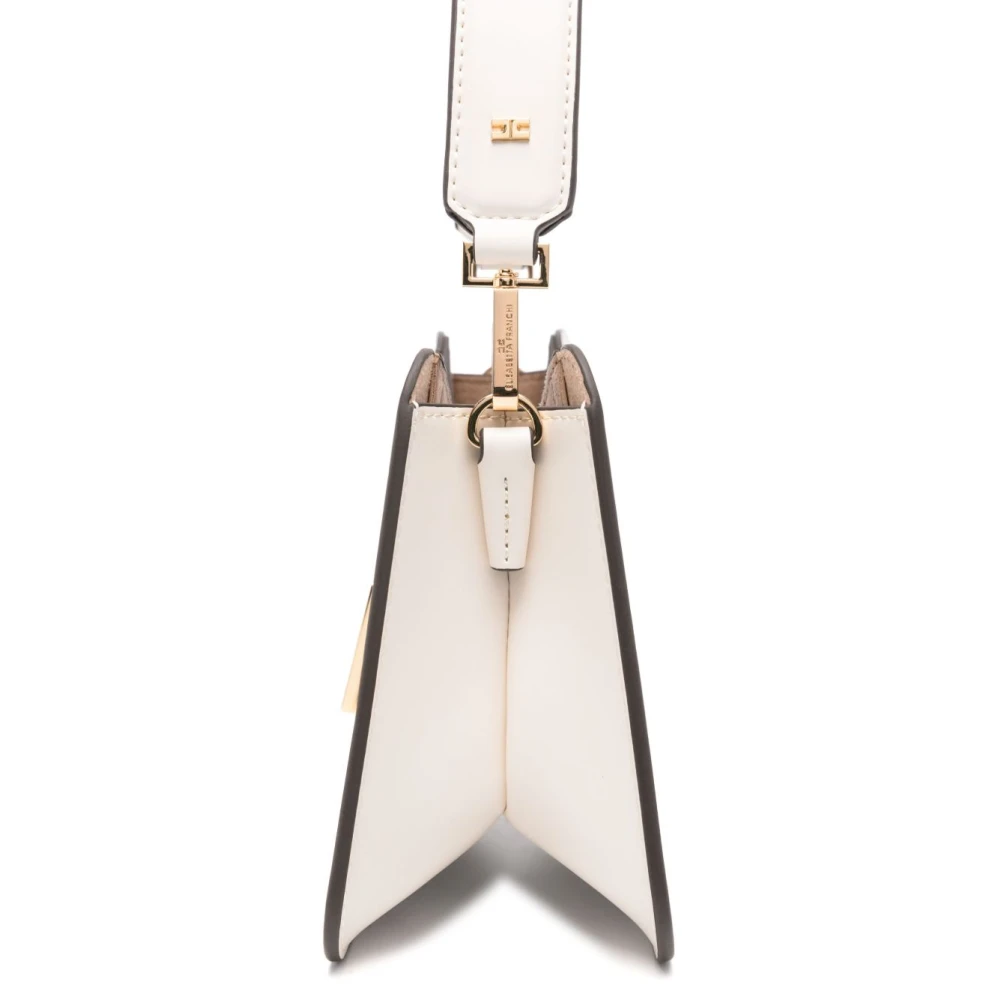 Elisabetta Franchi Crème Schoudertas Stijlvol Model White Dames