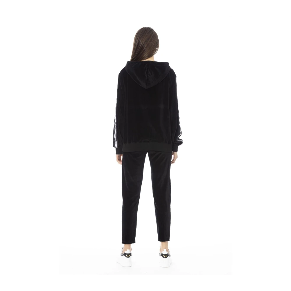 Baldinini Velour ZipUp Hoodie Pants Set Black Dames