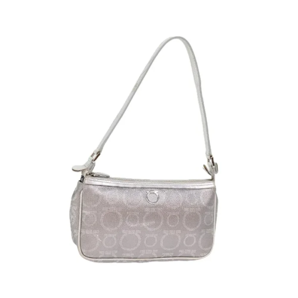 Salvatore Ferragamo Pre-owned Leather shoulder-bags Gray Dames