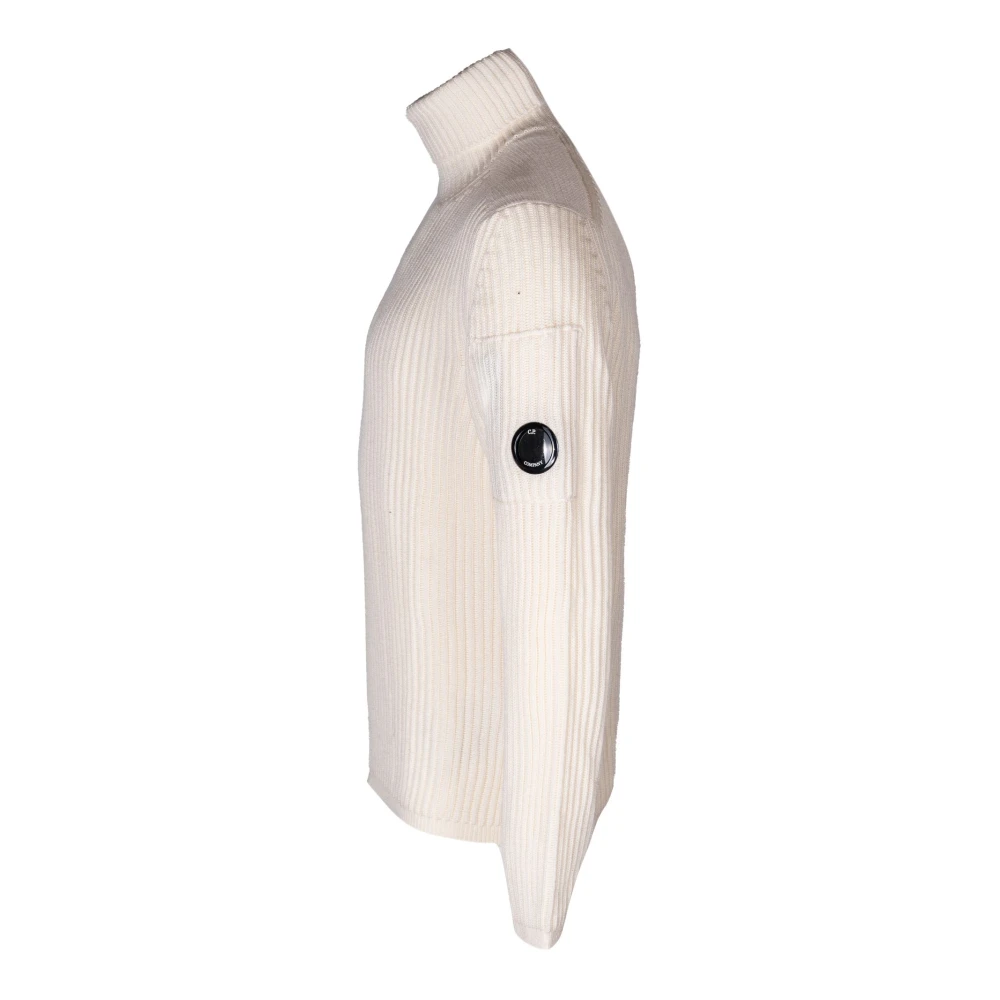 C.P. Company Heren hoge hals geribbelde wollen trui Beige Heren
