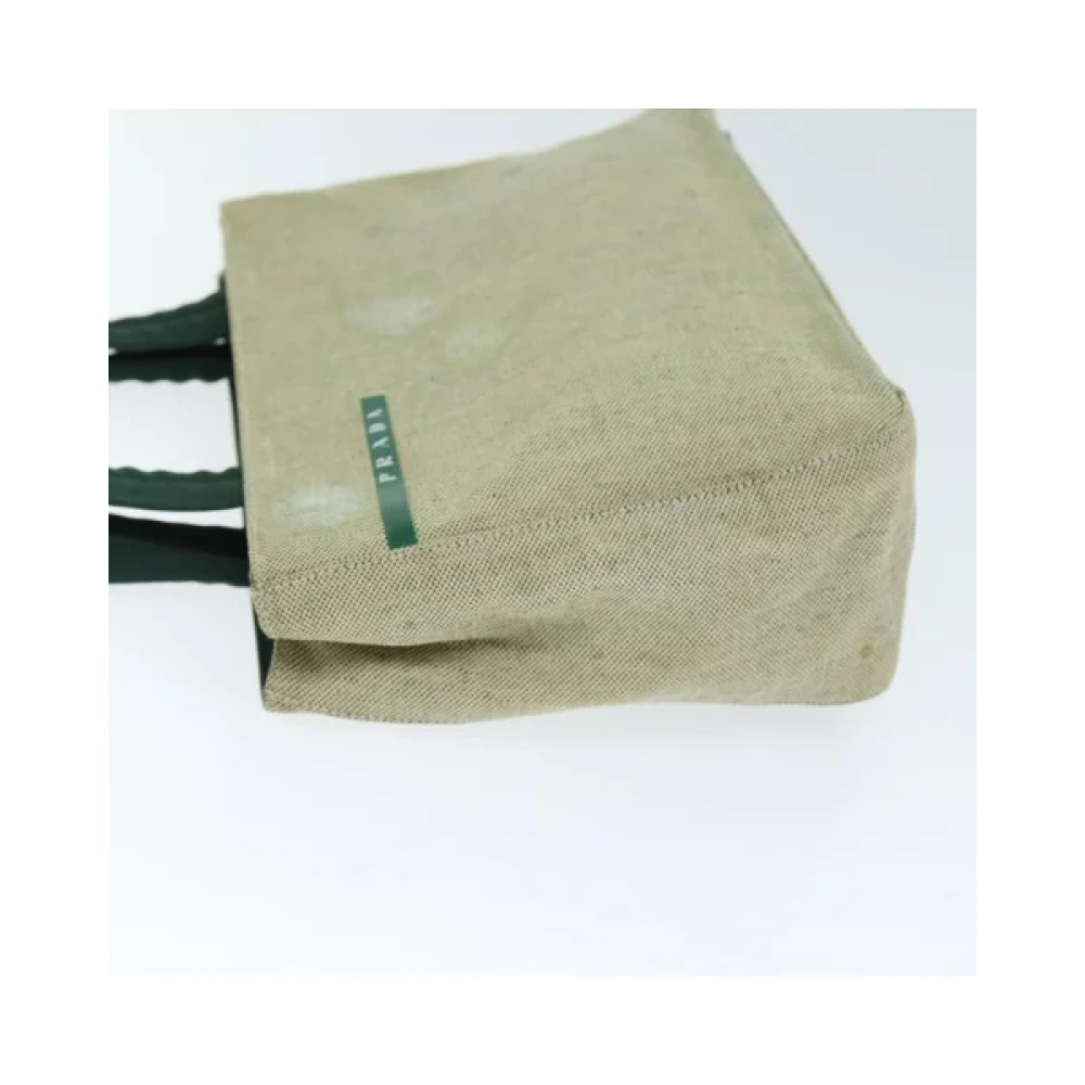 Prada Vintage Pre-owned Cotton prada-bags Beige Dames