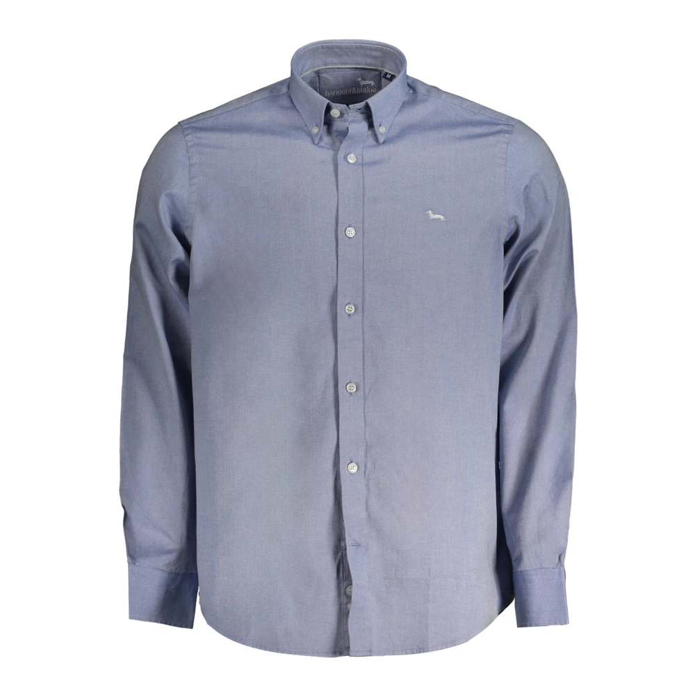 Harmont & Blaine Blauw Overhemd Lange Mouwen Button Down Blue Heren