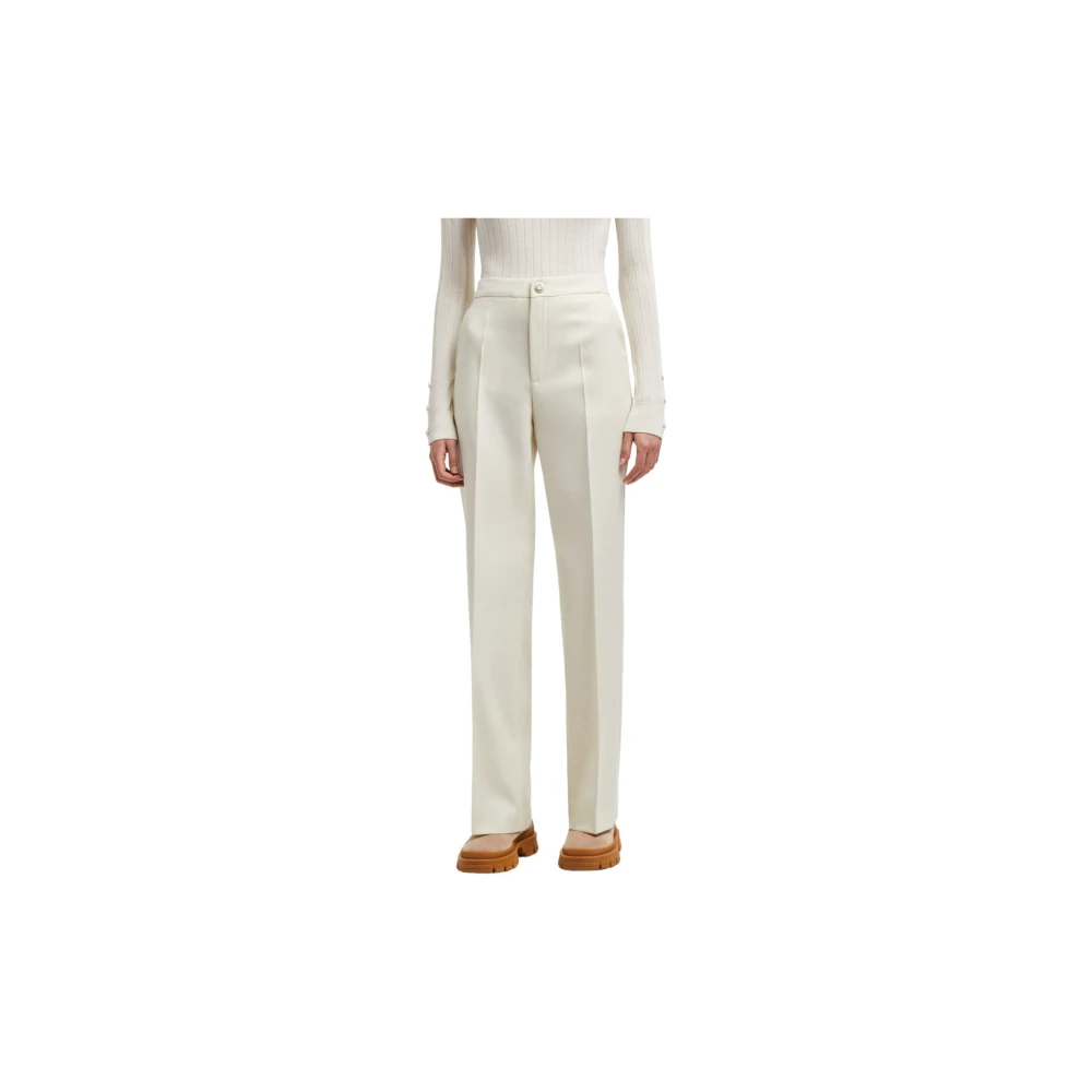 Moncler Wollen Gabardine Broek Off White Dames
