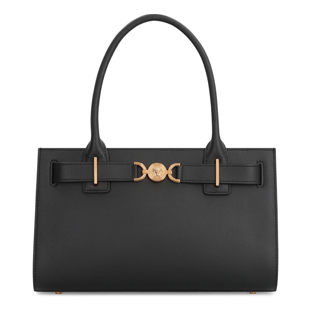 Versace Black Handbags, Female, One Size, Leather Tote Bag
