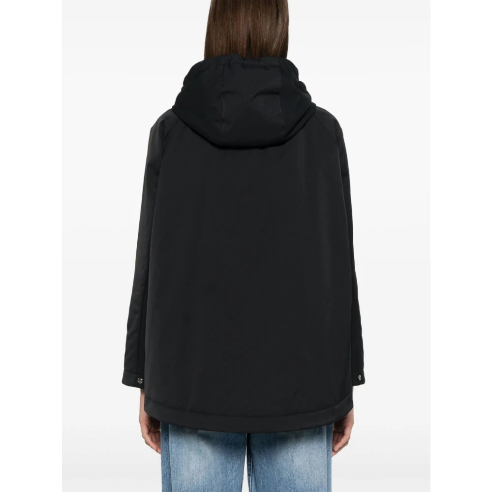 Herno Stijlvolle Hoodie Jas Black Dames