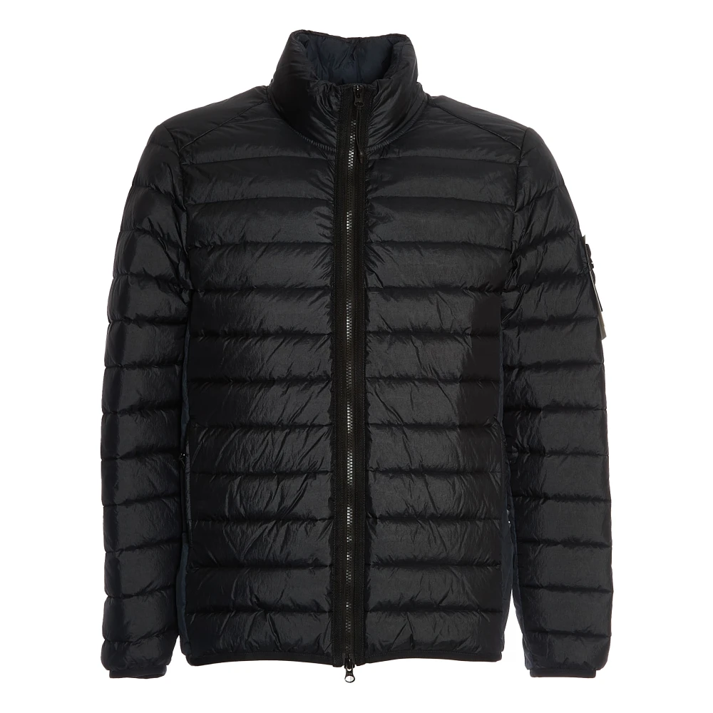 Stone Island Blauwe Geweven Chambers Jas Aw24 Blue Heren