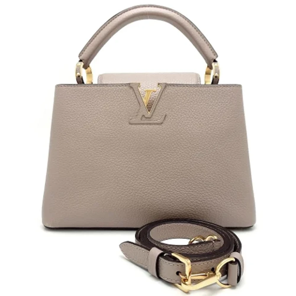 Louis Vuitton Vintage Pre-owned Leather handbags Gray Dames