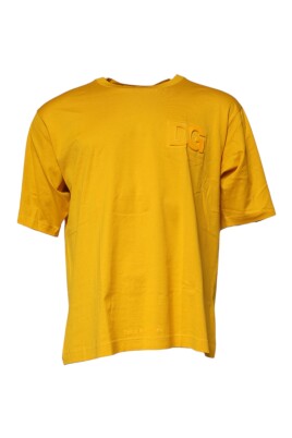 dark-yellow-logo-cotton-crew-neck-t-shirt