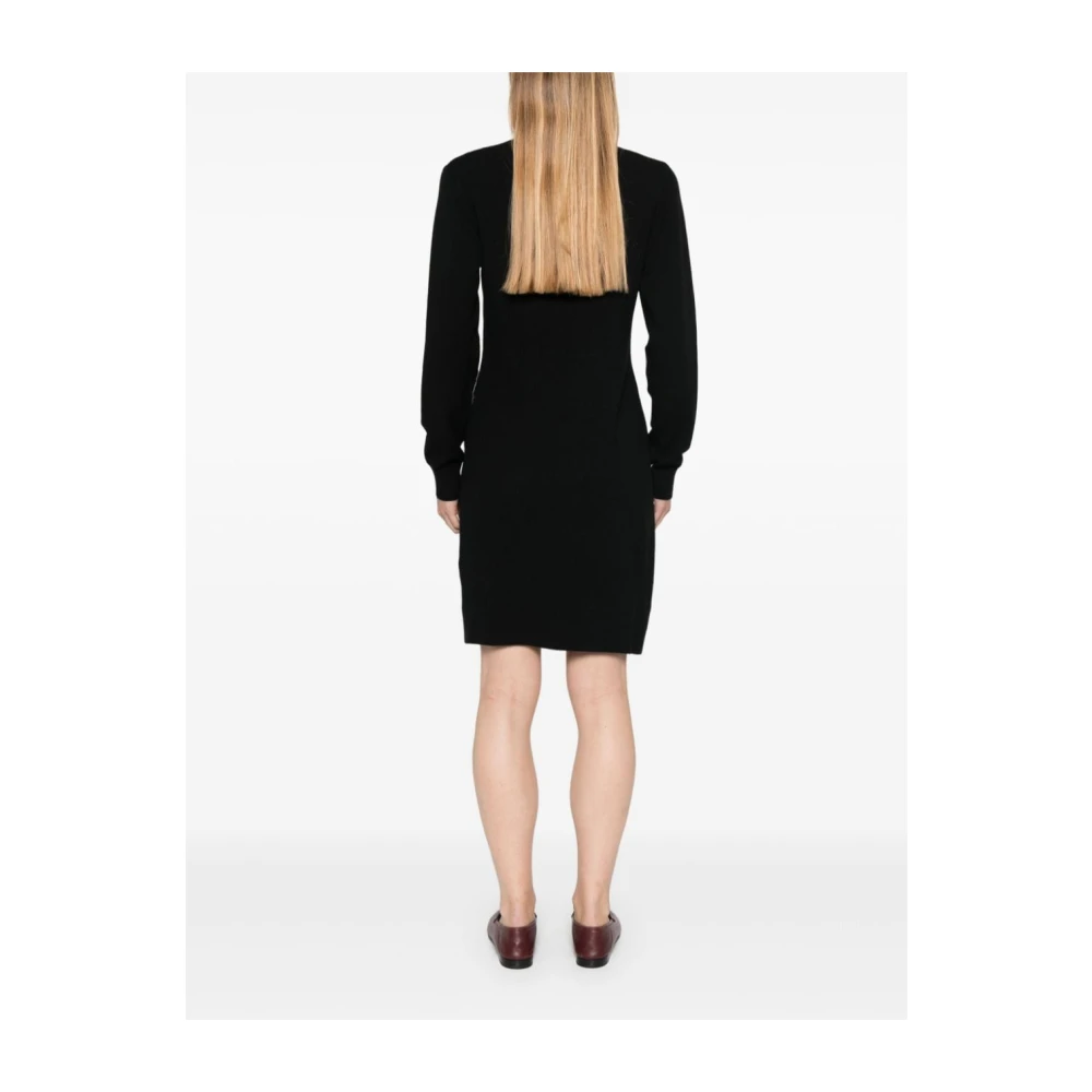 Liu Jo Gebreide Jacquard Logo Jurk Black Dames