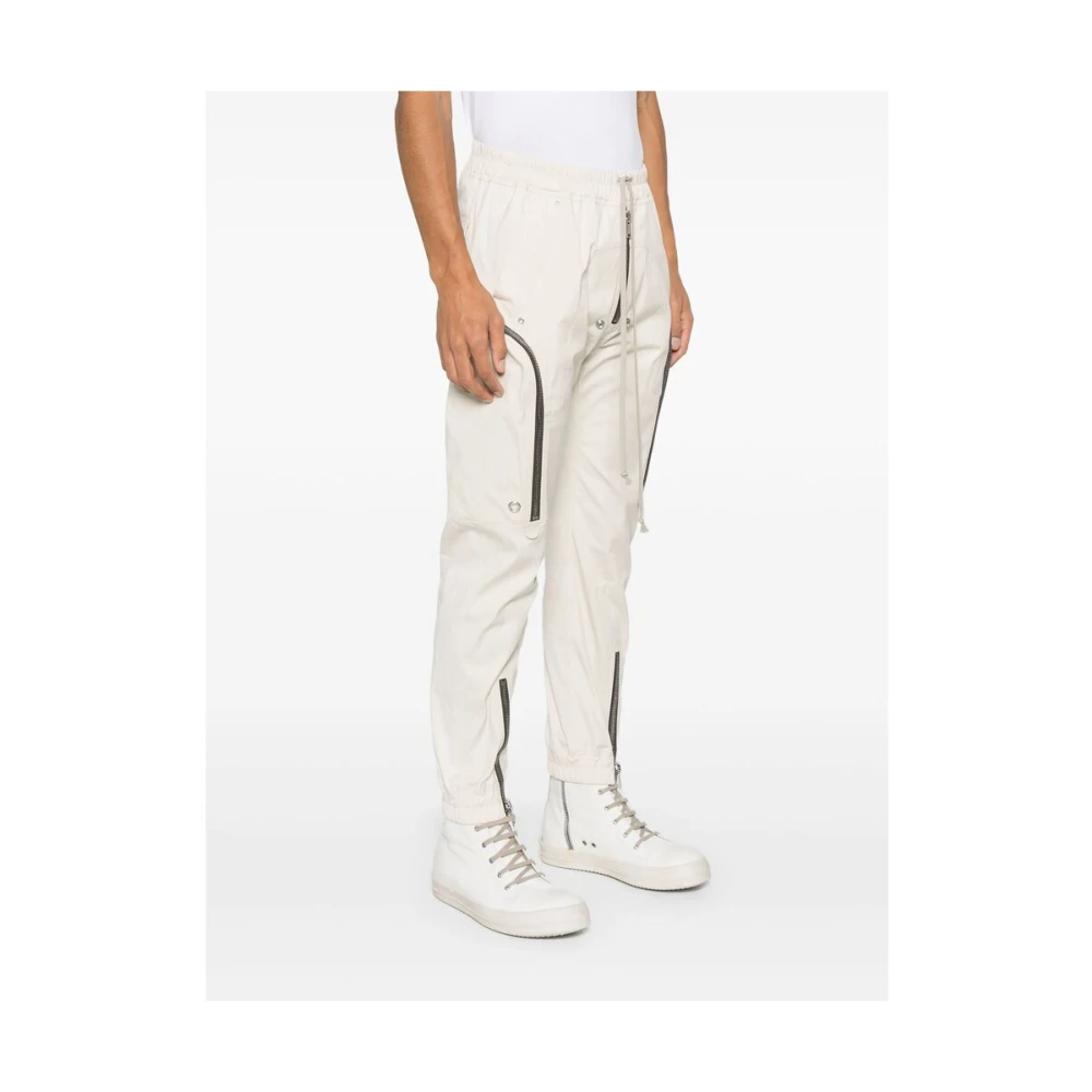 Rick Owens Beige Elastische Tailleband Voorrits Broek Beige Heren
