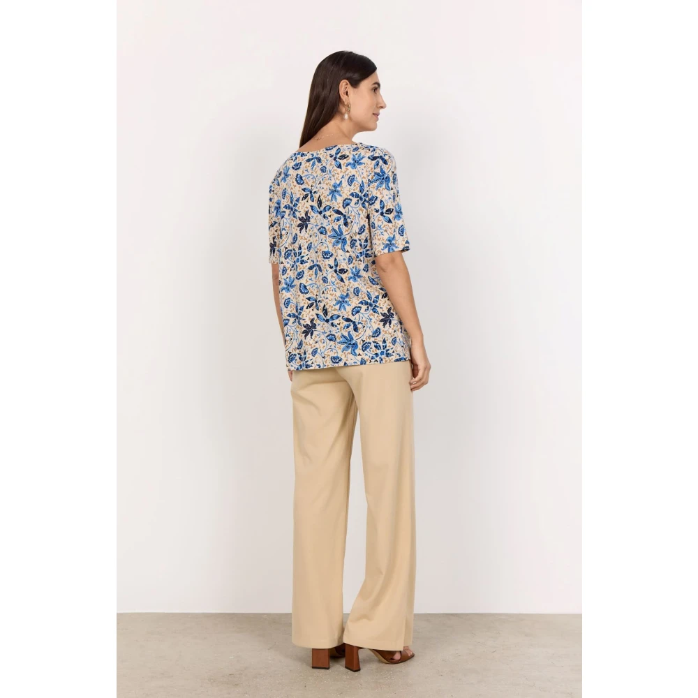 Soyaconcept Blauw Bloemenprint Shirt Blue Dames