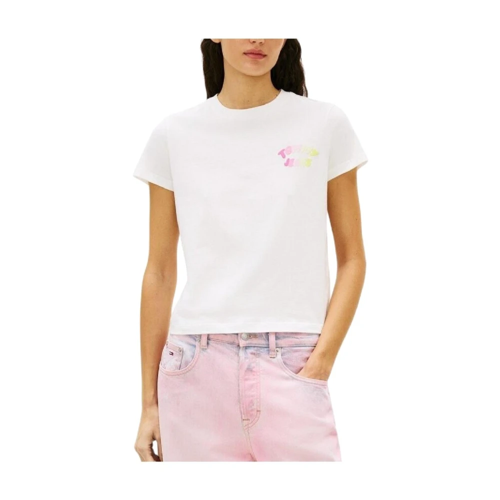 Tommy Hilfiger Women's White T-Shirts - T-Shirts - L - Tops