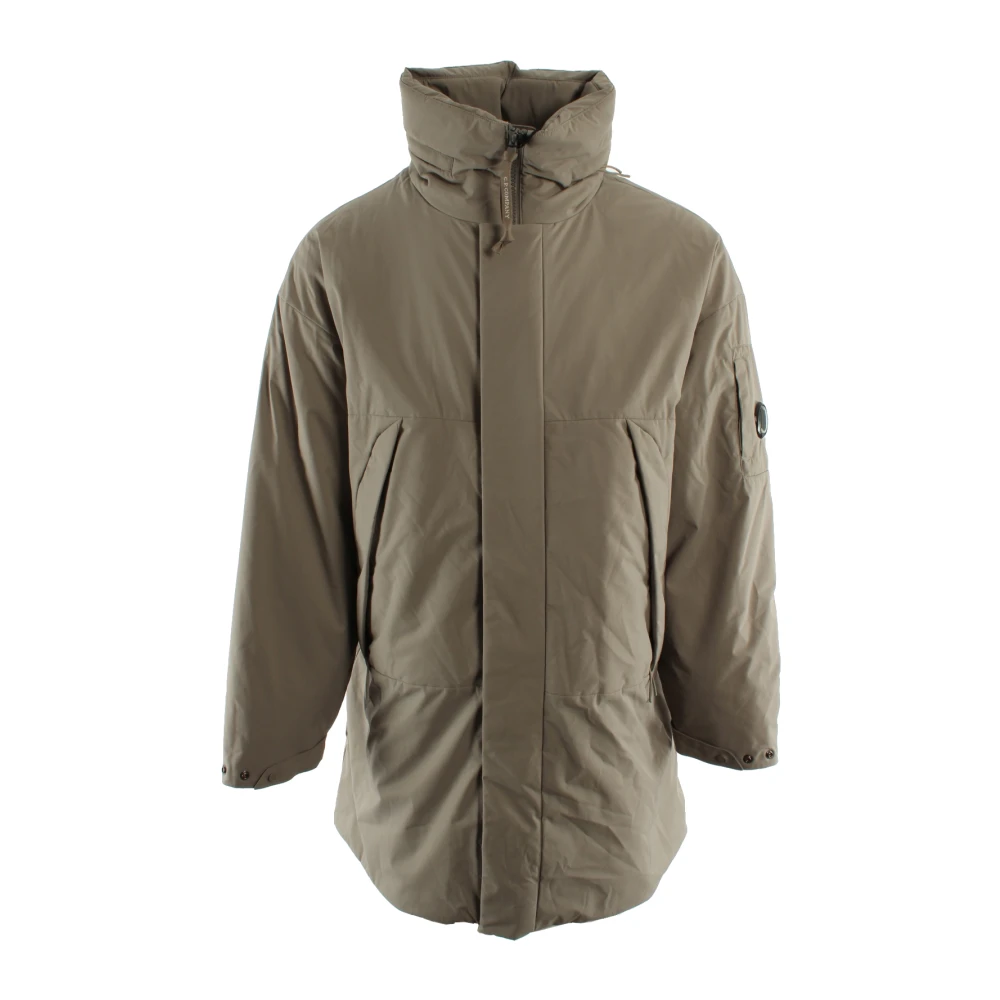 C.p. Company Men's Beige Pro-Tek Hooded Padded Jacket