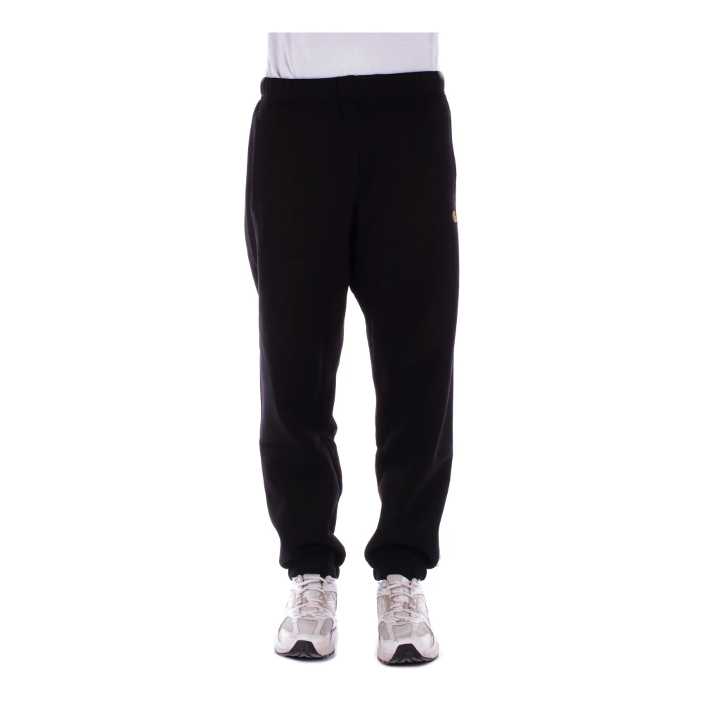 Carhartt WIP Zwarte Logo Broek Voorzakken Black Heren
