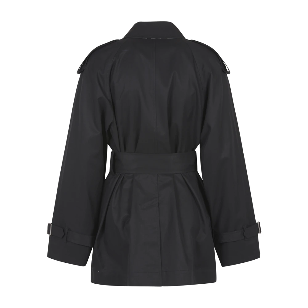 Burberry Zwarte Katoenen Trenchcoat Black Dames