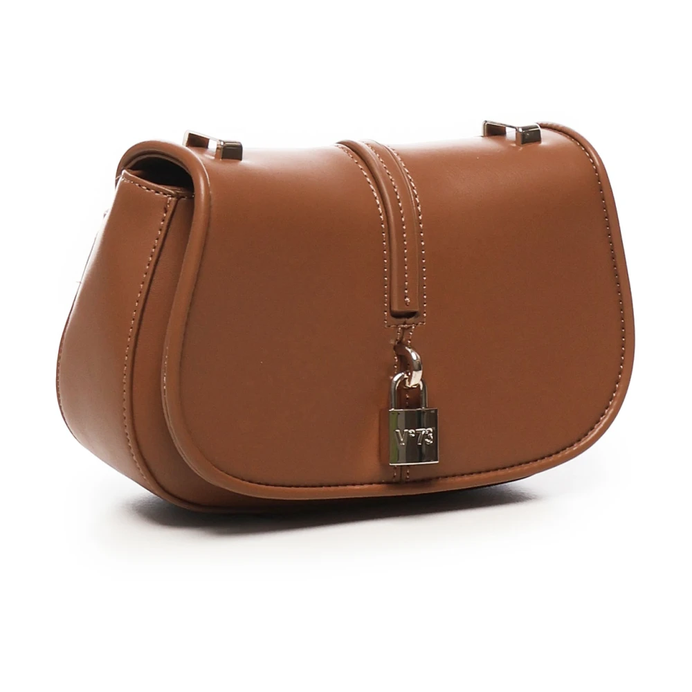 V73 Bruine Eco Leren Schoudertas Brown Dames