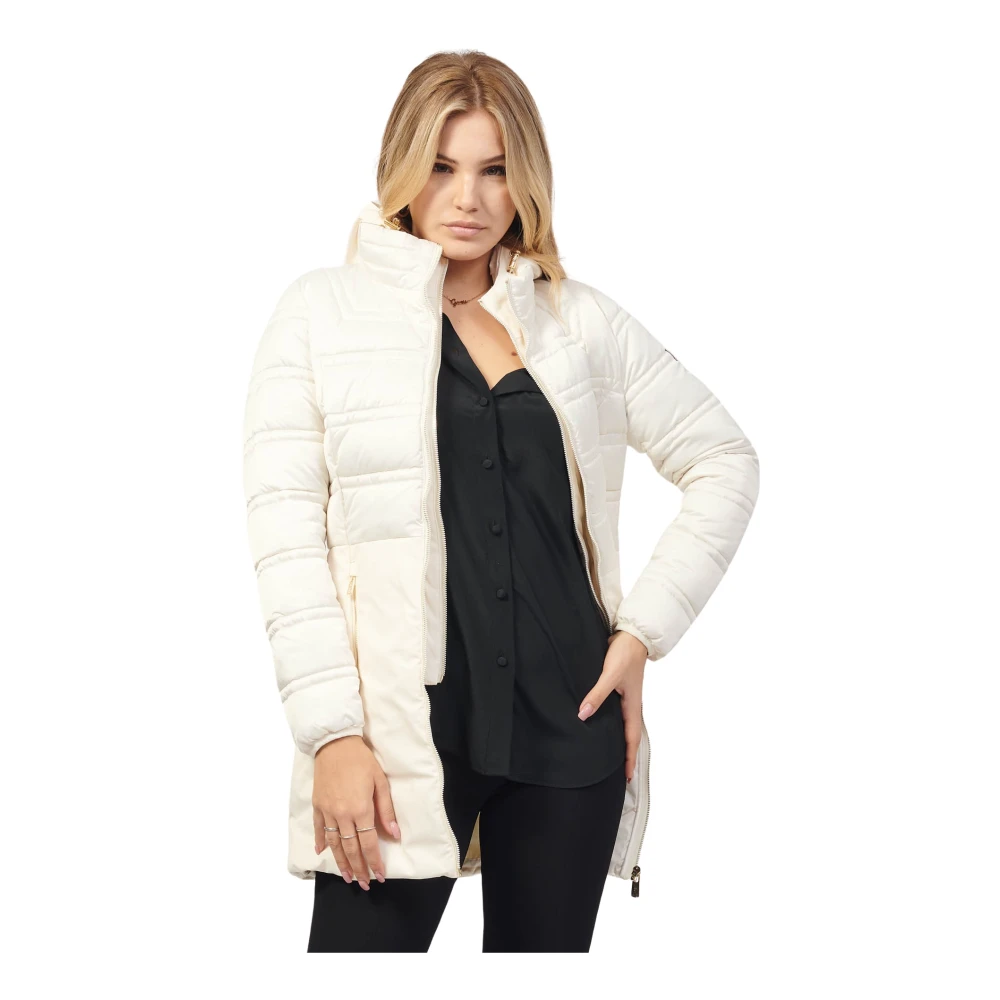 YES ZEE Gewatteerde jas met capuchon in ivoorkleur Beige Dames