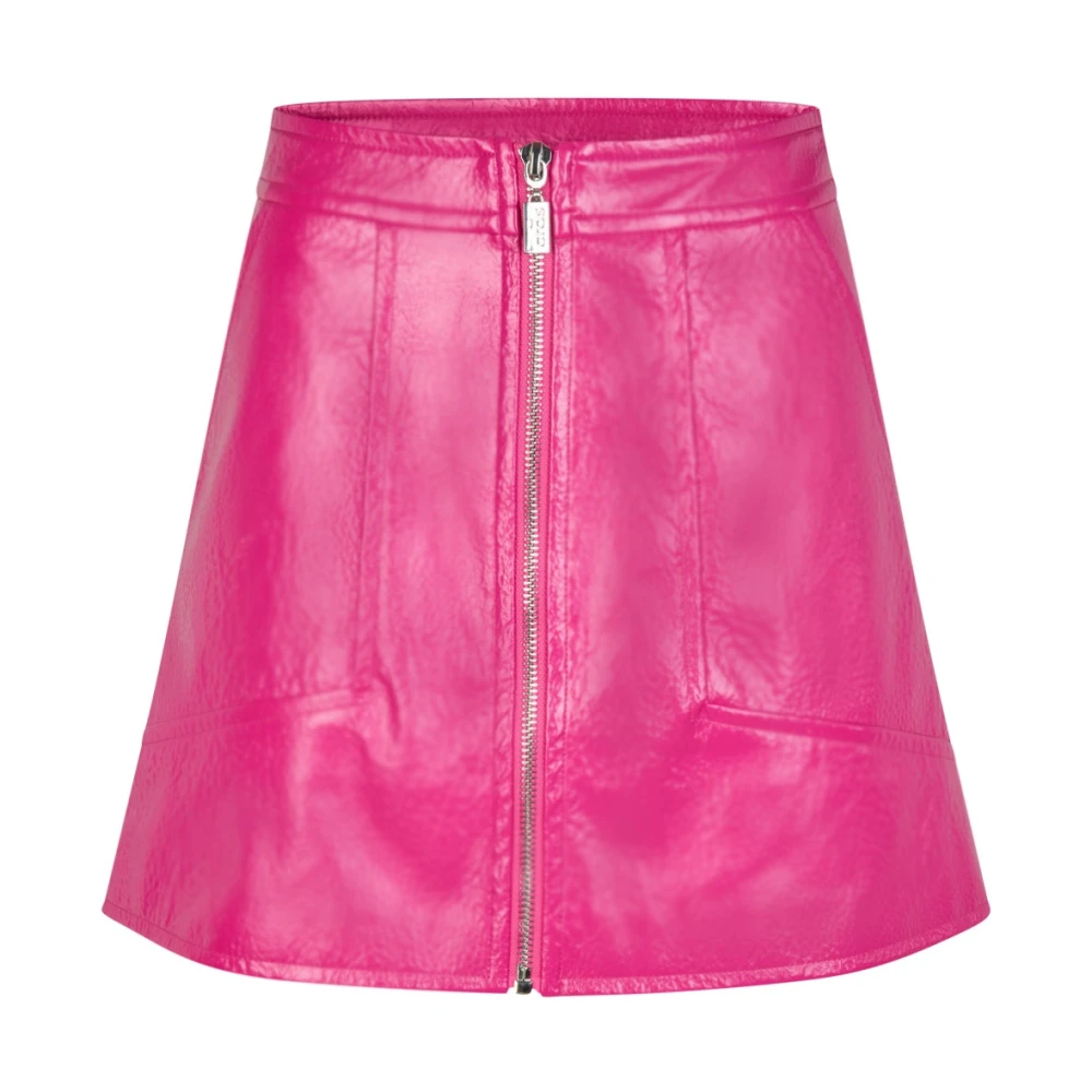 Cras Rose Violet PU Leren Minirok Pink Dames