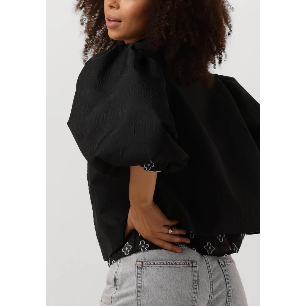 Minus Zwarte korte jas voor vrouwen Black Dames