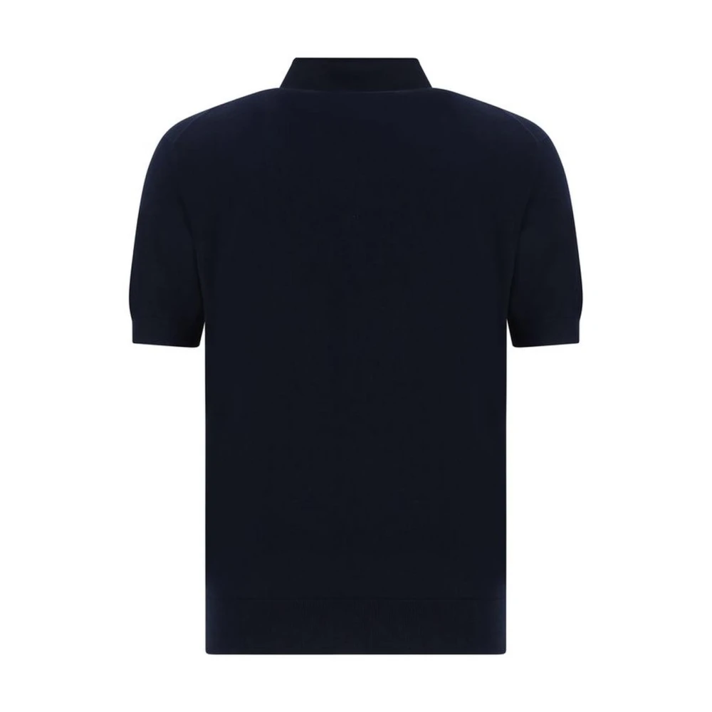 Ermenegildo Zegna Klassieke katoenen poloshirt met geribbelde kraag Blue Heren