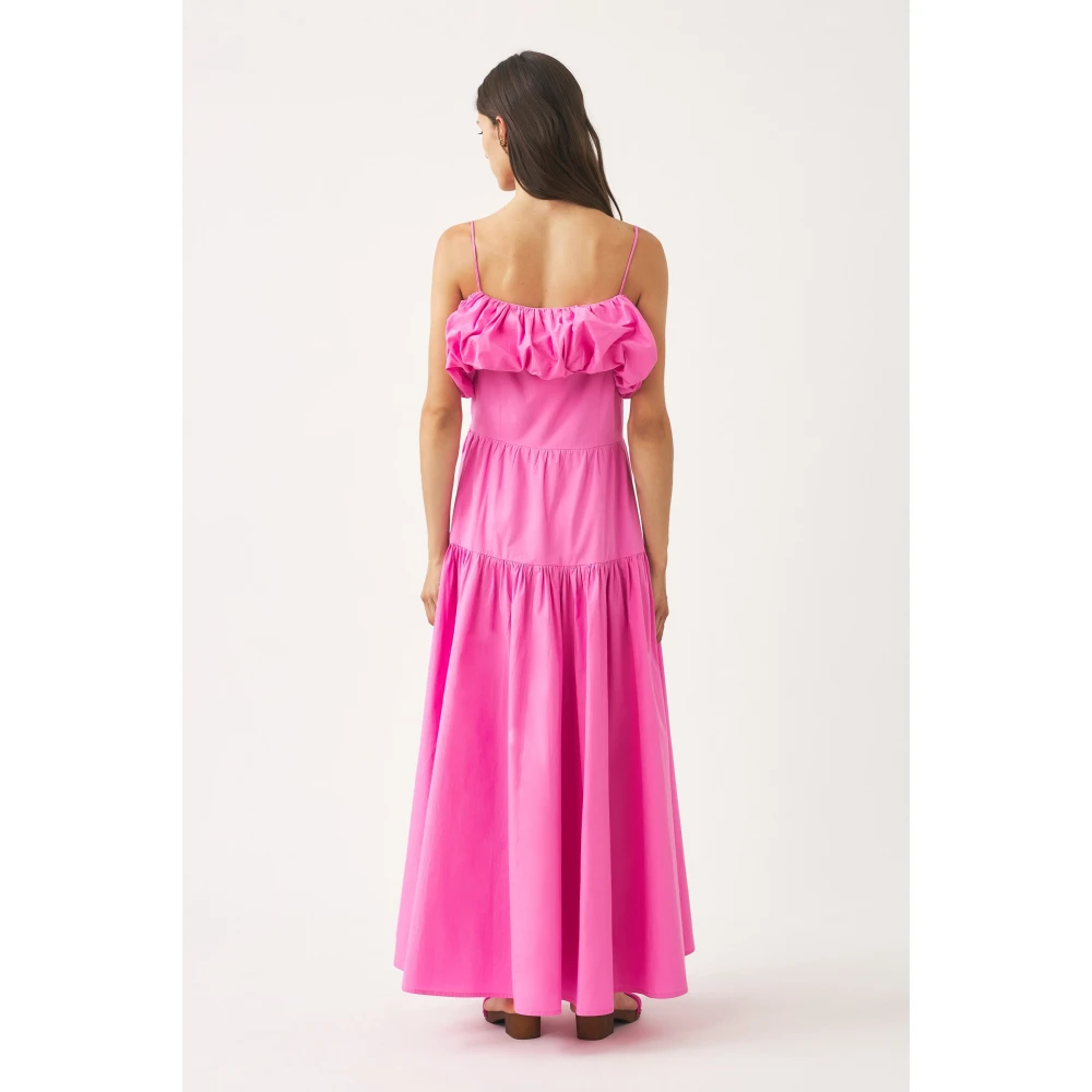Antik batik Off-shoulder maxi jurk Pop Pink Dames