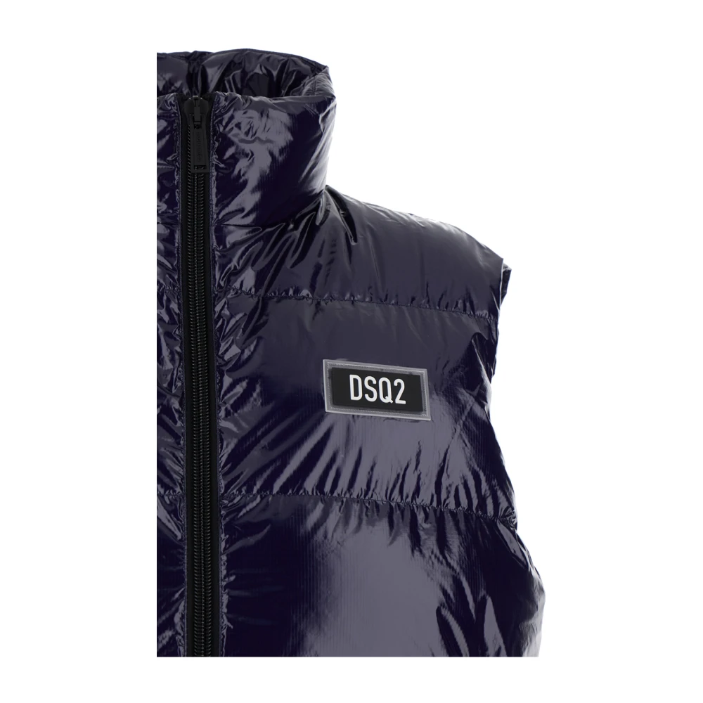 Dsquared2 Blauwe Donsjas met Hoge Hals Blue Heren