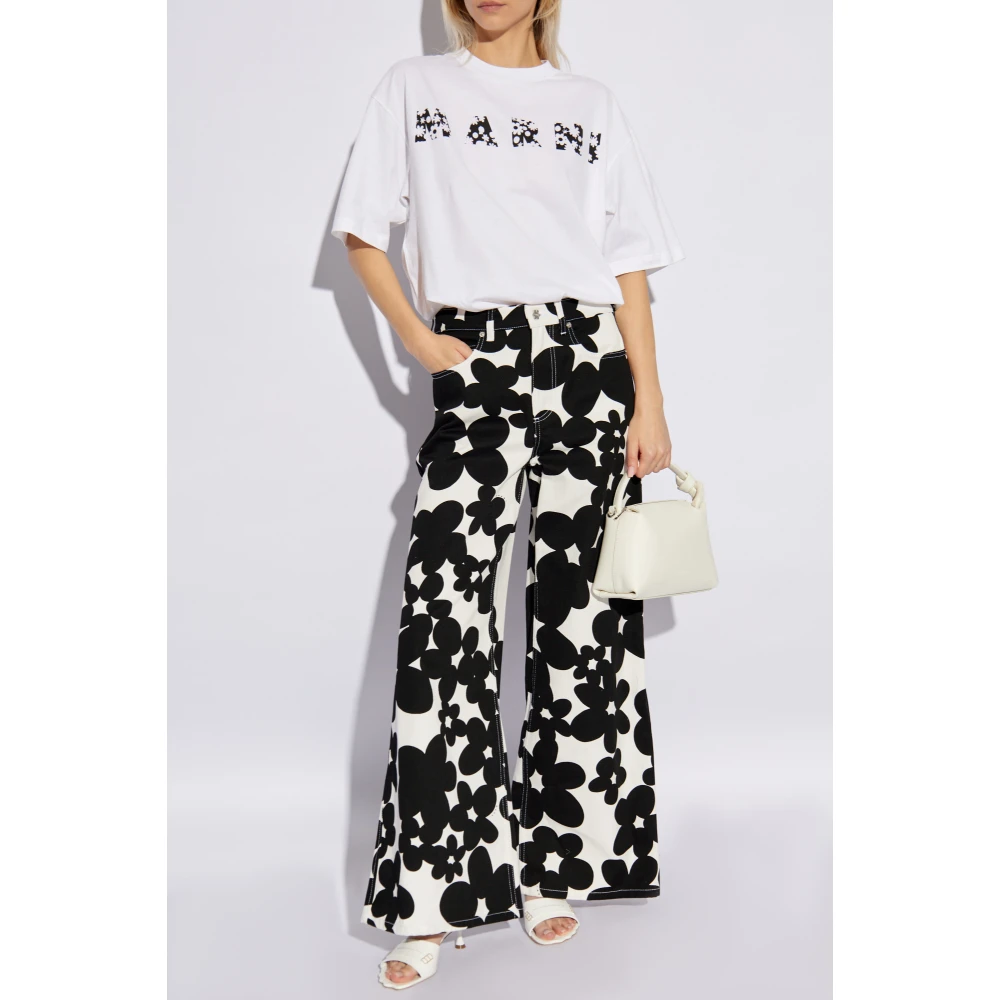 Marni Gedrukte jeans White Dames