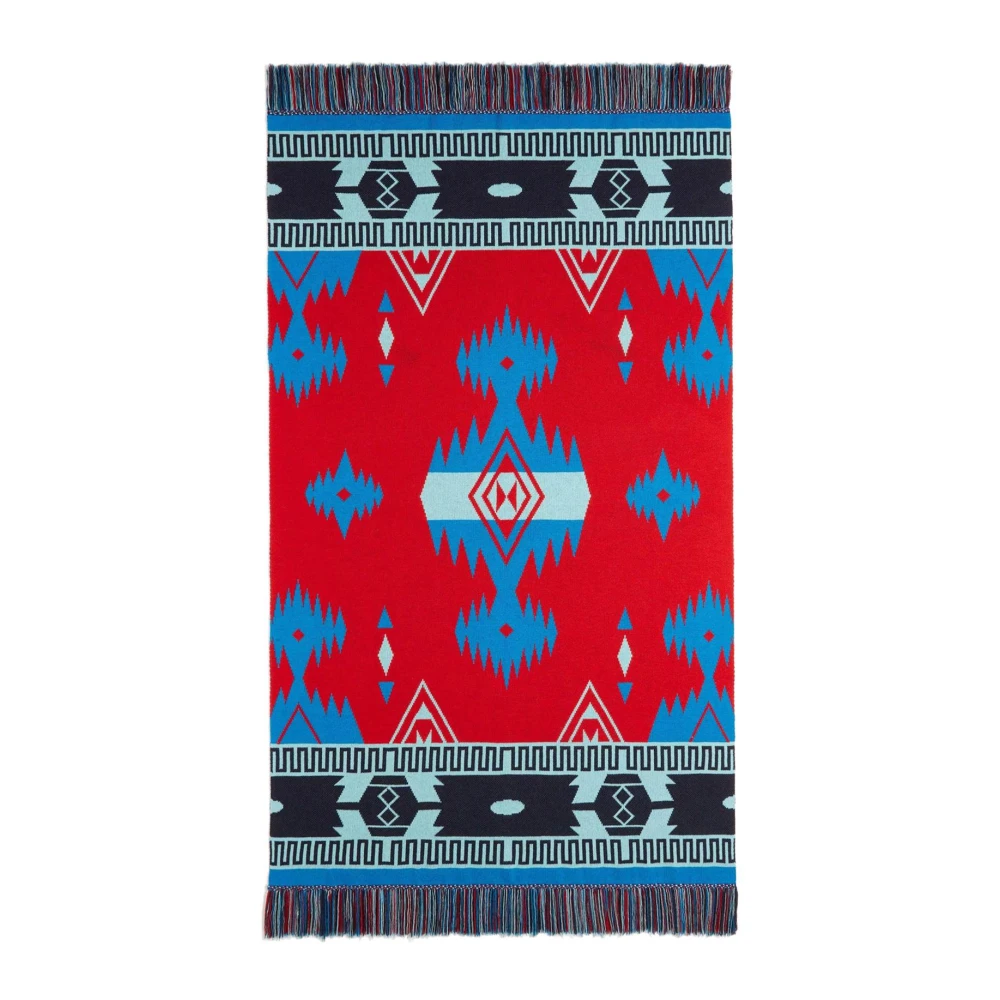 Alanui Icon Jacquard wollen deken met franjes Multicolor Unisex