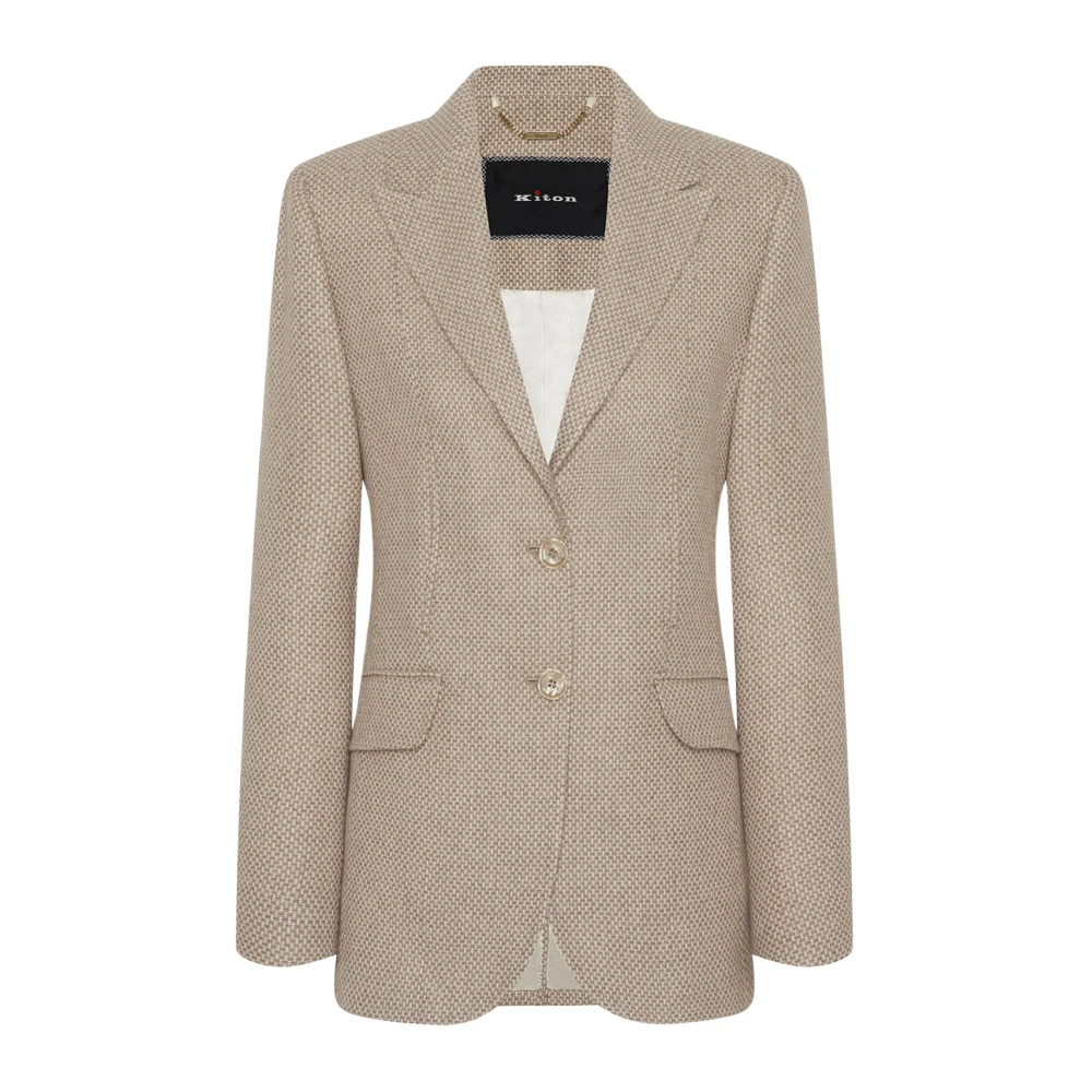 Kiton Kasjmier Blazer voor Stijlvolle Vrouwen Beige Dames